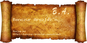 Benczur Arszlán névjegykártya